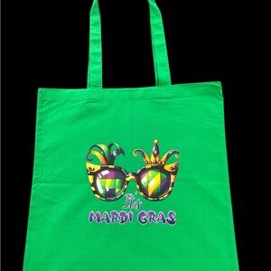 Green Mardi Gras Tote Bag